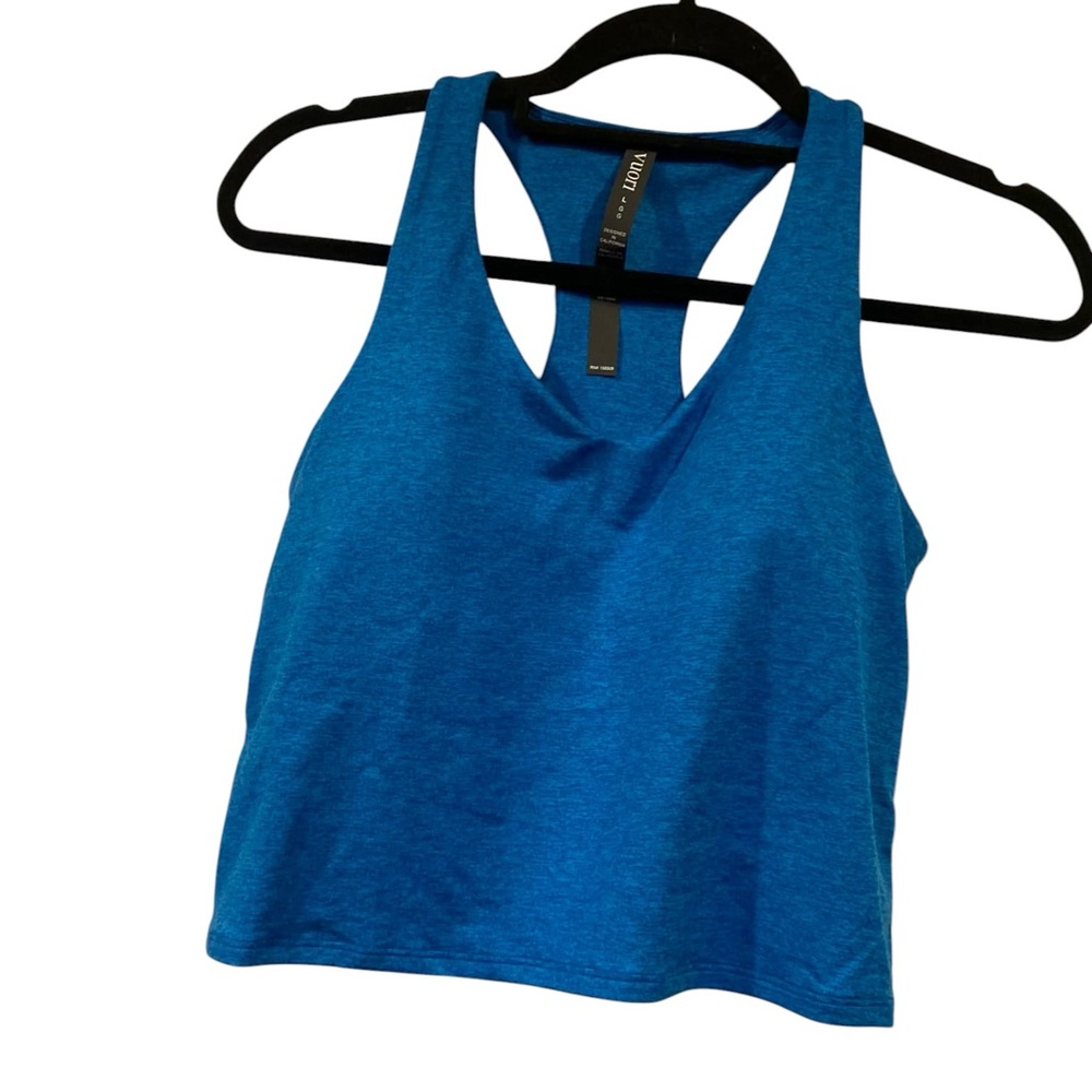 NWT Vuori performance crop tank REGATTA BLUE HEATHER Size M
